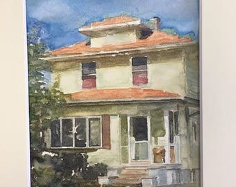 Home Portraits, Custom Watercolor House picture, Handpainted Houses