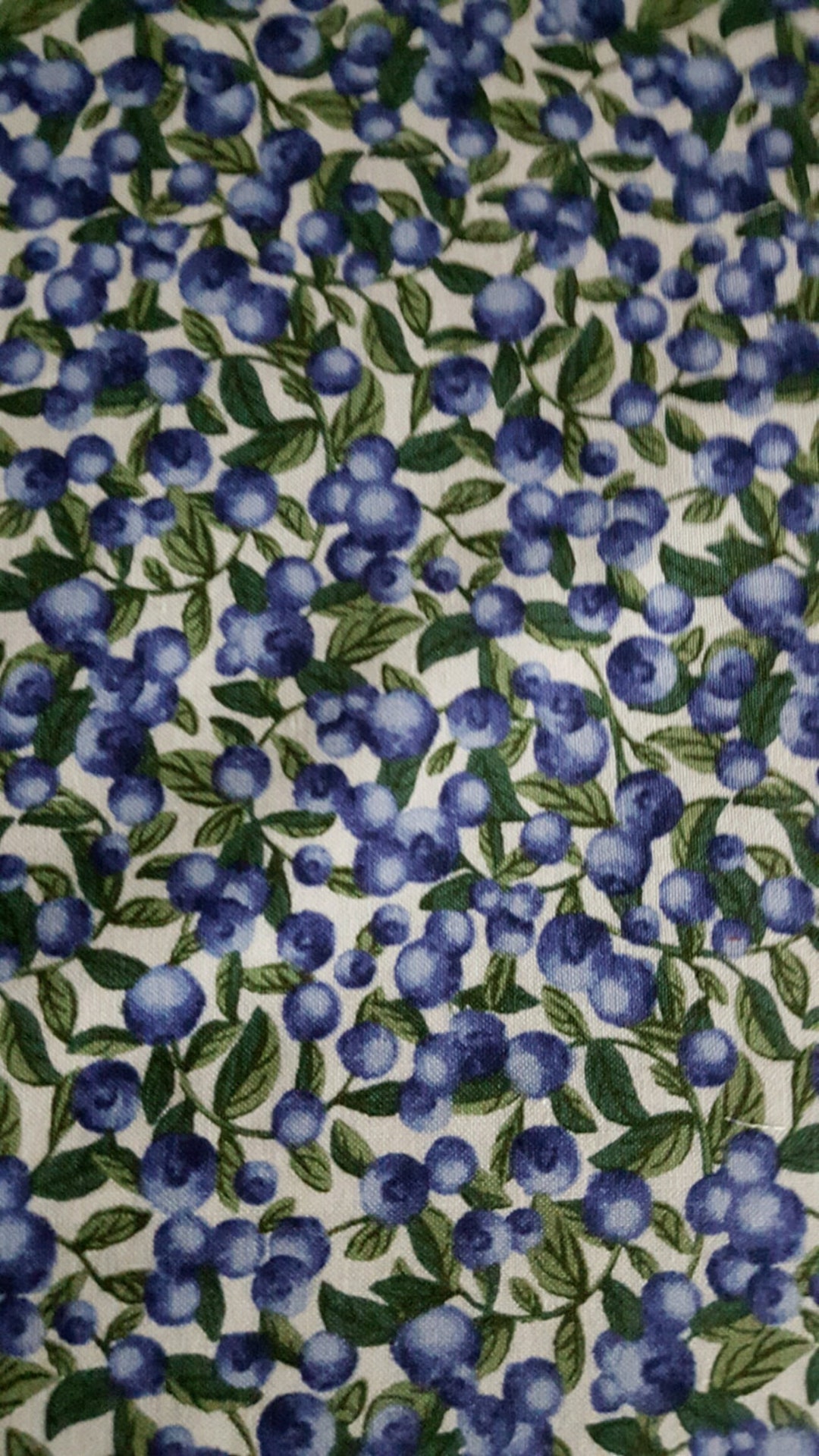 Blueberry Print Fabric on a White Background - Etsy