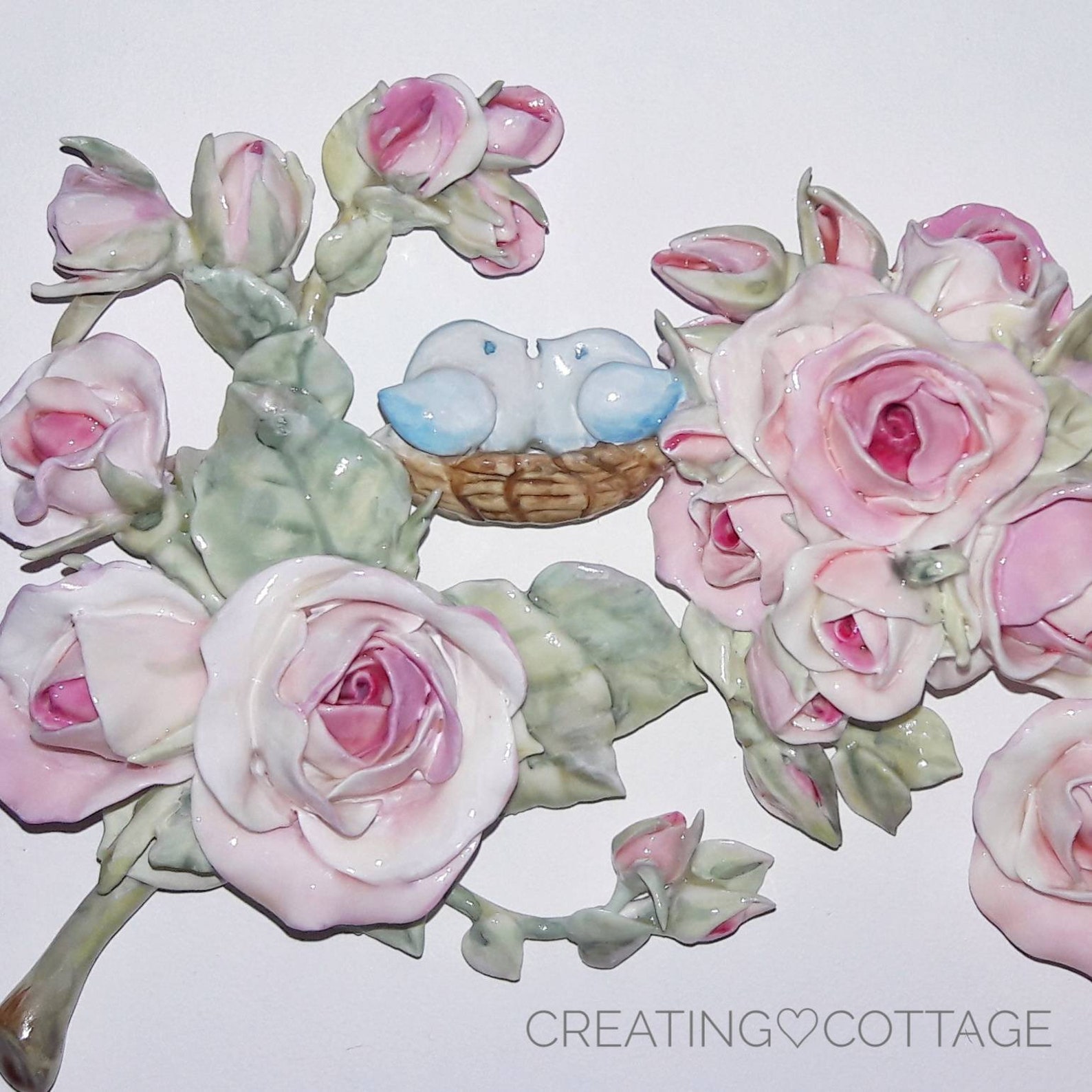 Wall Decor Wall Art Handpainted Rose Plaque Sculpture Etsy