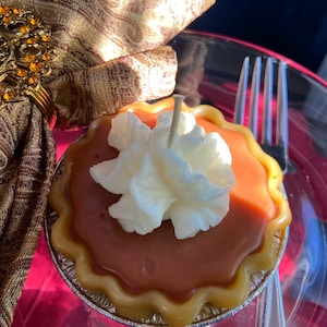 Cute Little Pumpkin Pie Candles ** Two Different Pies, One YUUM!**