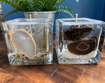 Crystal Cave Neutral Toned Agate Forever Candles