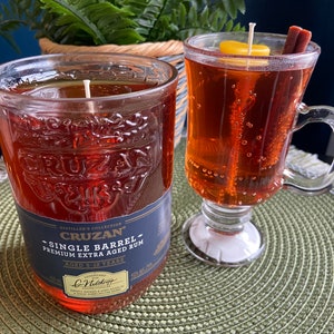 Premium Extra Aged Single Barrel Rum Candlescape Featuring Hot Buttered Rum Cocktail Candle **Cozy**
