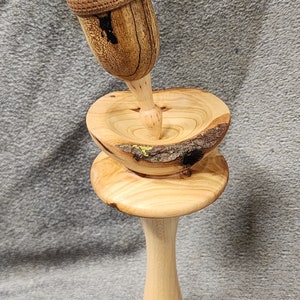 Drop spindle -  support lap bowl -   natural edge maple  support bowl