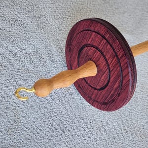 Drop spindle -  handmade - top whorl drop spindle - purple heart and beech Spindle