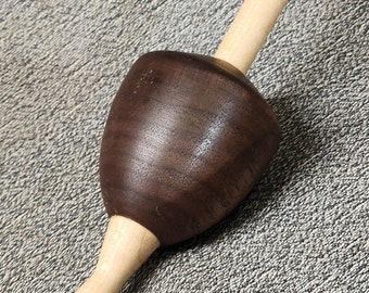 Drop spindle  - support spinning -  bottom whorl - Walnut- Tibetan style