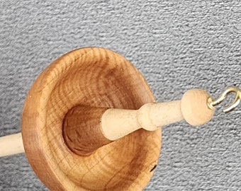 Drop Spindle - curly maple -  top whorl - spindle