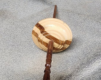 Drop Spindle -  beech and rosewood -  top whorl - spindle