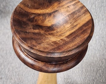 Drop spindle -  support lap bowl -   Figured Walnut and maple support bowl