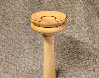 Drop spindle -  support lap bowl -   curly maple  support bowl