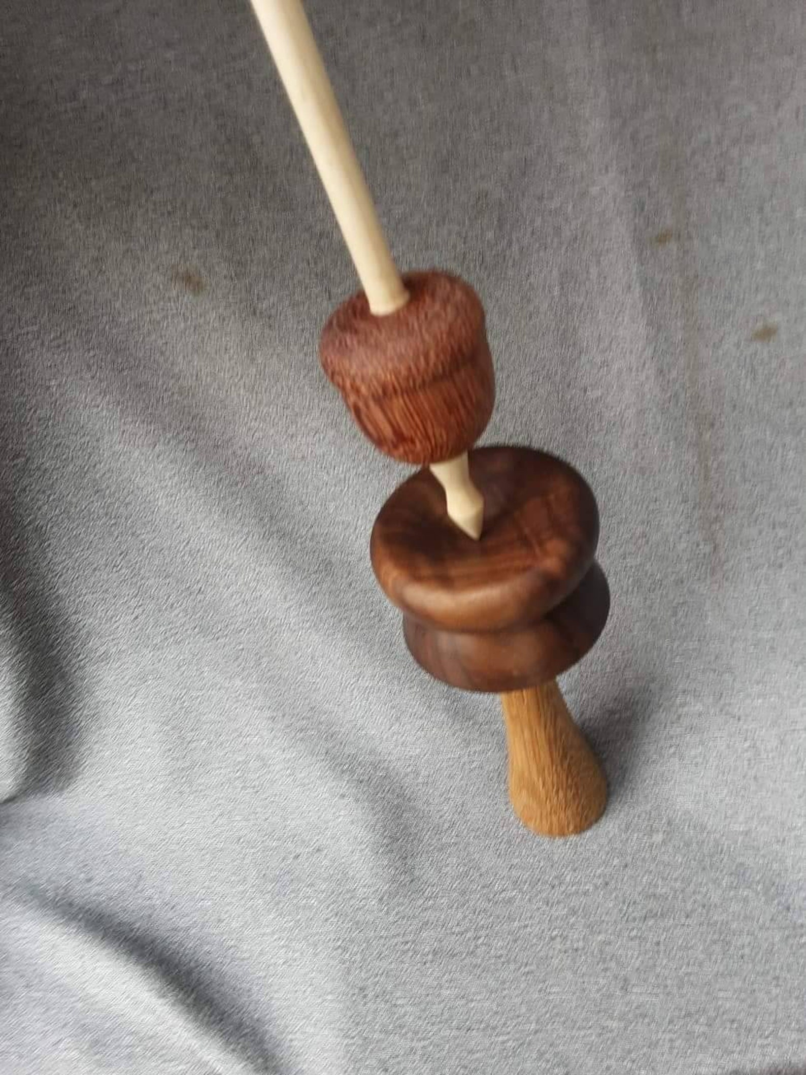 Drop spindle support lap bowl Walnut and oak support | Etsy