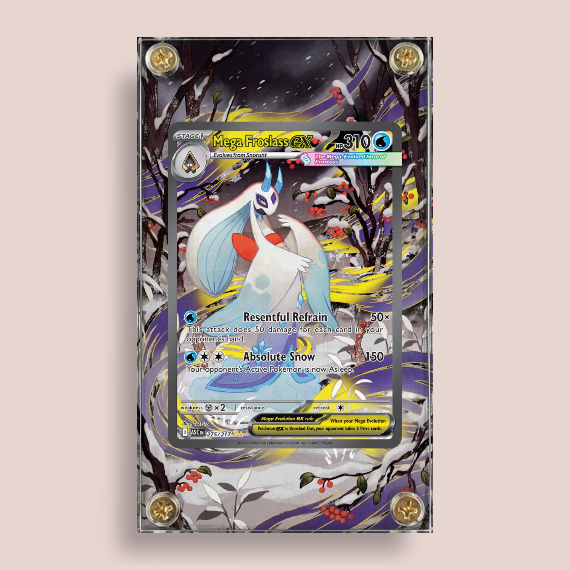 Mega Froslass Ex 275/217 Ascended Heroes | Custom Pokmon Artwork Display  Slab - Etsy