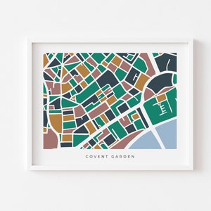 London Covent Garden Minimalist Art Map - Colorful and Minimalist - High Quality Print