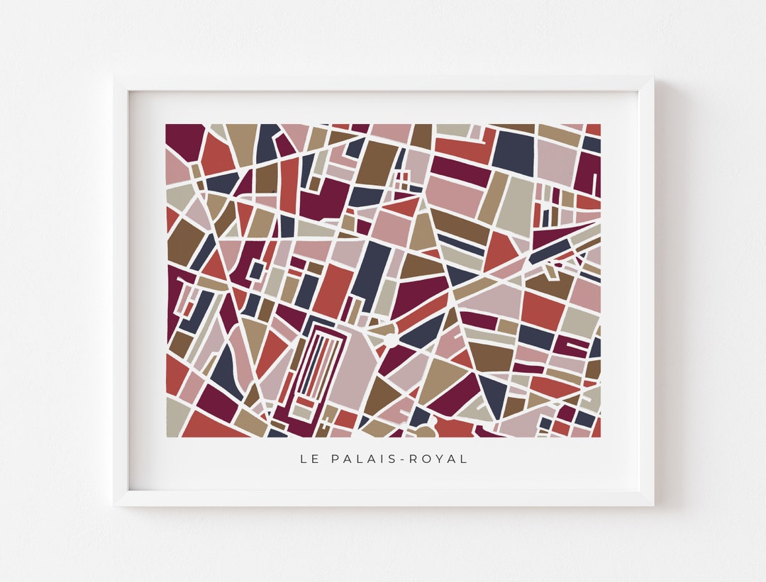 Palais Royal Wall Art Map Paris Map Colorful and Etsy