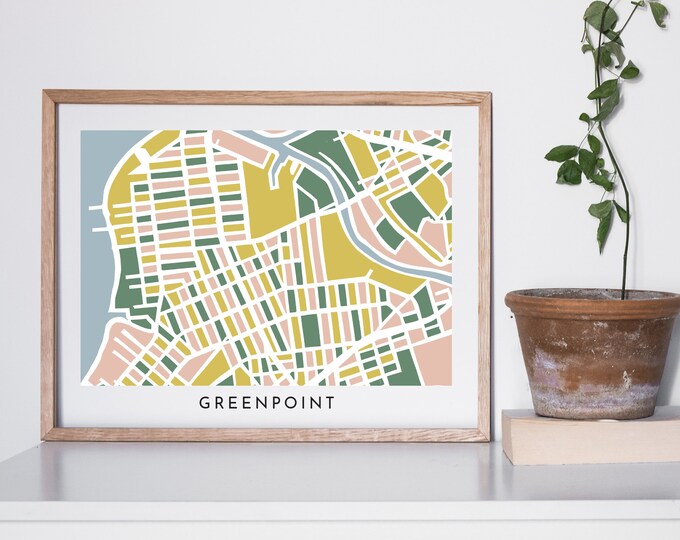 Greenpoint Art Greenpoint Map Digital Download Greenpoint Etsy