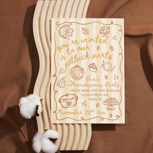 Friendsgiving Potluck Invitation: Thanksgiving Dinner (Editable Canva Template, Digital Download, 5x7)