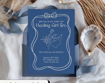 Healing Era Wellness Night Invitation: Self Care, Mental Health, Journalling (Editable Template, 5x7 Printable)