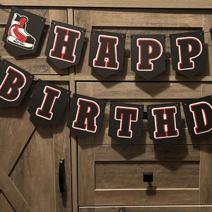 Hockey Birthday Banner. Happy Party Banner. Hockey Theme.