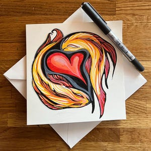 Die Karte rein von Hand gemacht. Eine personalisierte Karte wird ein unvergessliches Geschenk sein. Ein ganz und gar originelles Bild. Valentinstag-Karte