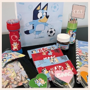 Personalized confectionery, personalized candies, personalized drinks, personalized birthday decorations, bluey or theme of your choice