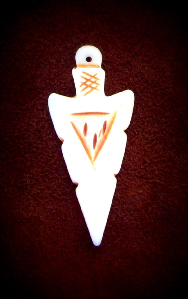 arrowhead necklace pendant native american tribal southwestern zen Arrowhead pendant handcarved elk bone arrowhead pendant