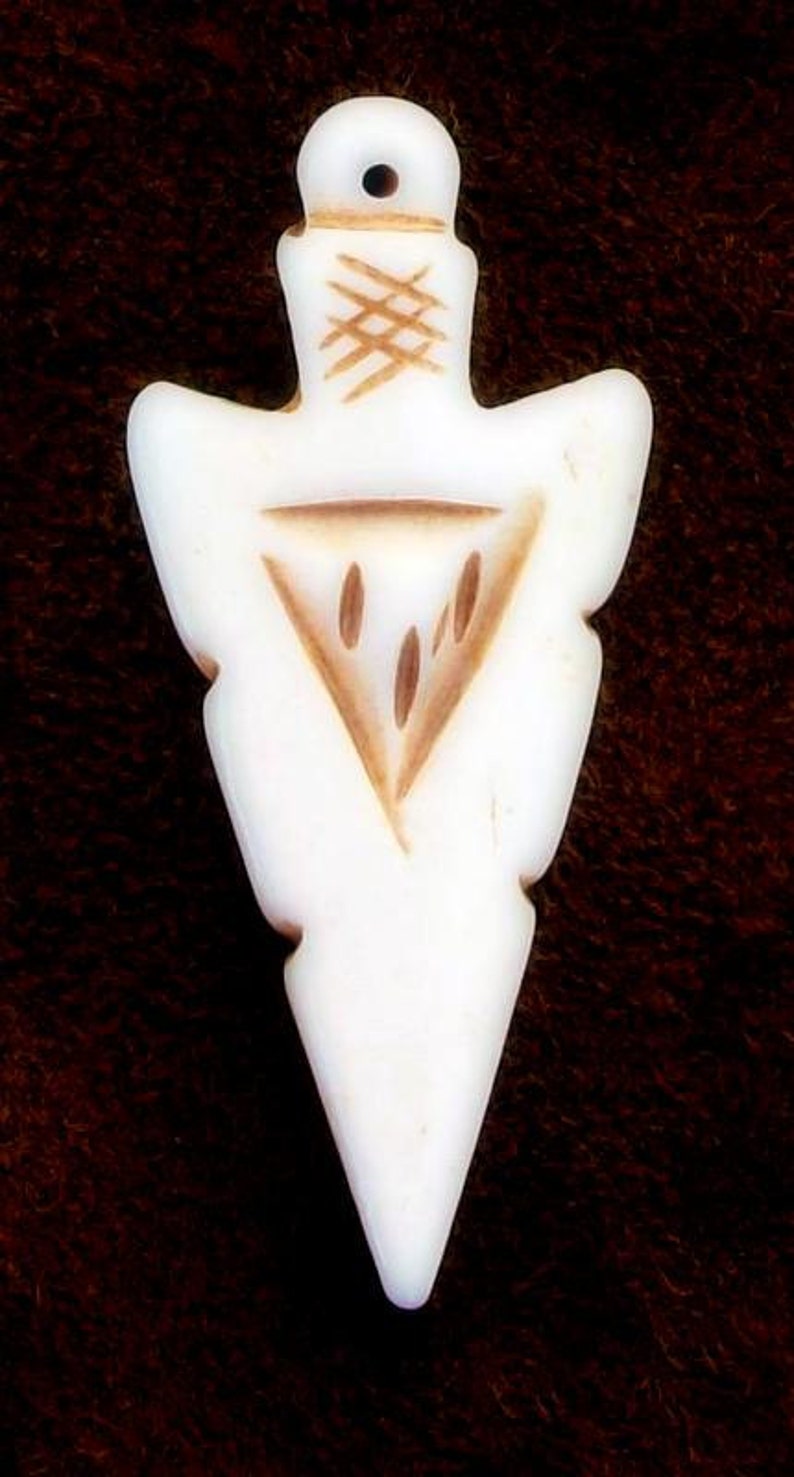 arrowhead necklace pendant native american tribal southwestern zen Arrowhead pendant handcarved elk bone arrowhead pendant