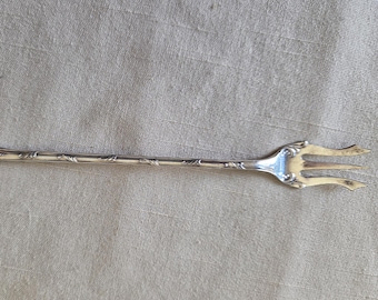 Vintage Collectible Ornate Sterling Silver Monogrammed Cocktail Fork