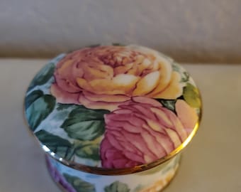 Ebeling & Reuss Fine Bone China English Floral Enamel Trinket Box in Time for Mother's Day