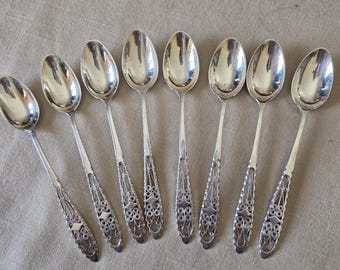 Rare Vintage Damascus Silver Filigree Demitasse Spoons Early 20th Century
