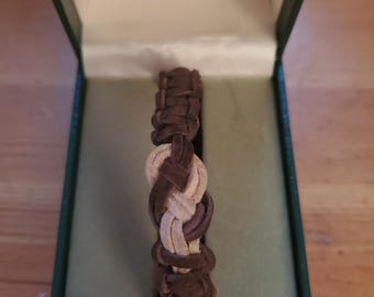 Leather Macrame Bracelet: Men's or Unisex Leather Macrame Bracelet, Handmade Gift