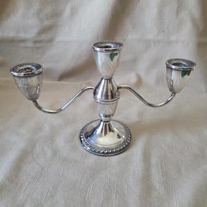 Vintage Duchin Creation Sterling Silver Weighted 3 Candlestick Candleabra