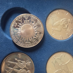Franklin Mint Treasury of Zodiac Medals: Silver Coins, Collectible Coins, Vintage Collectible Investment