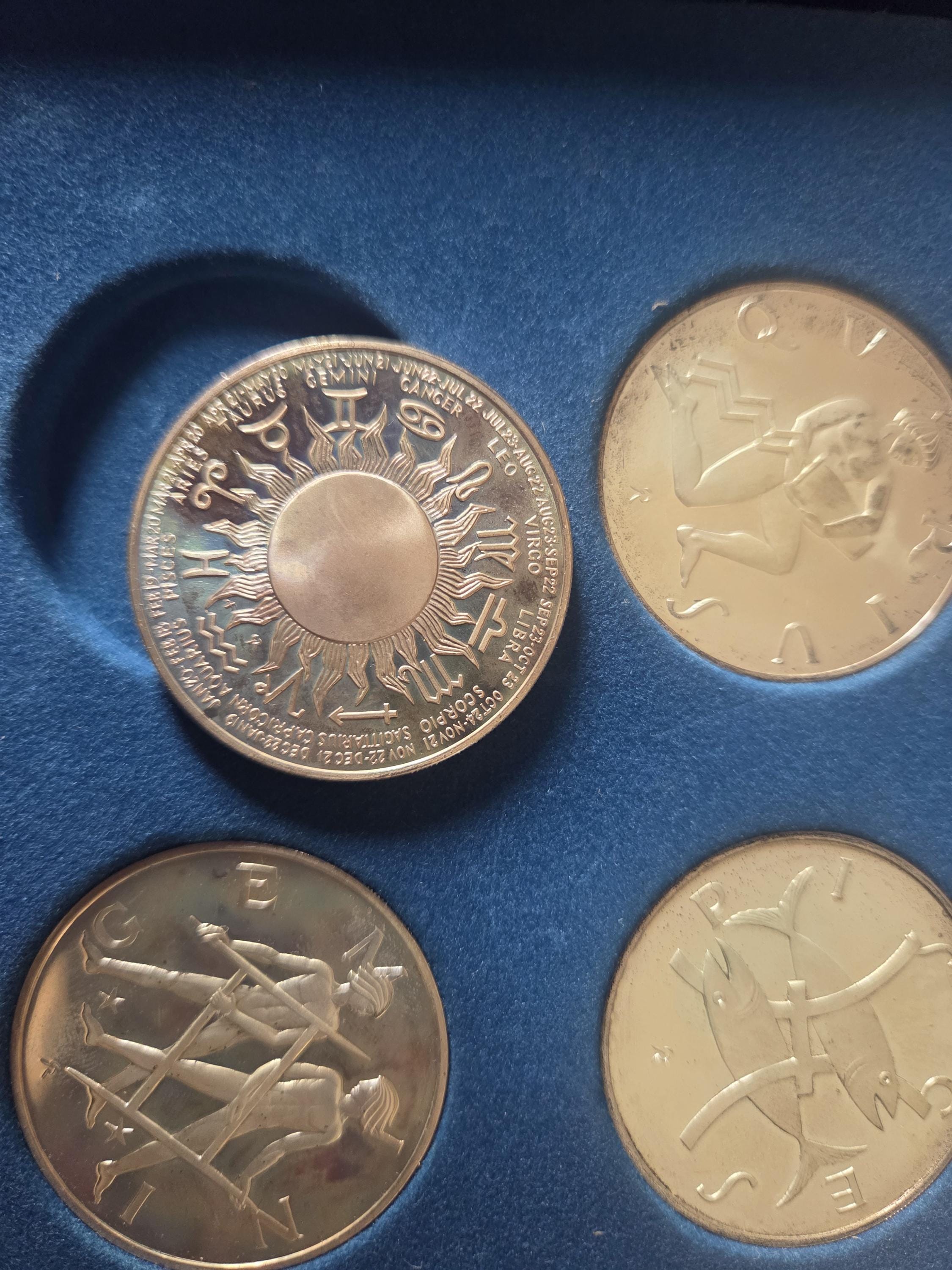 Franklin Mint Treasury of Zodiac Medals: Silver Coins, Collectible