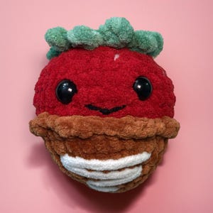 Crochet Chocolate Covered Strawberry Plushie || Crochet Strawberry || Amigurumi || Crochet Plushie || Strawberry || Cute || Handmade