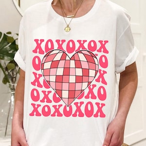 XoXo Heart SVG PNG Retro Valentine sublimatie hart Trendy Valentine T-shirt Vibes digitale bestanden direct downloaden