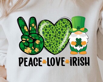 Paz, amor, Día de San Patricio irlandés PNG, Trébol de la suerte (Descarga digital)