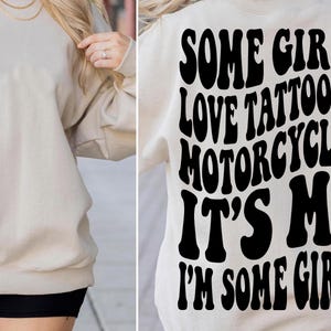 Some Girls Love Tattoos And Motorcycles SVG PNG Adult Humor Retro Funny Wavy Trendy T Shirt Digital Files Instant Download