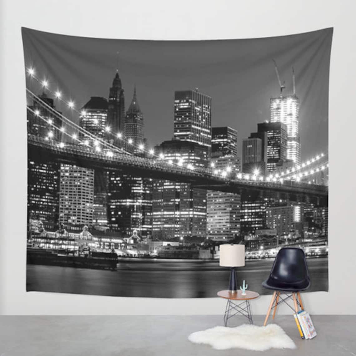 New York Wall Tapestry/new York Tapestry/city Tapestry/night  Etsy