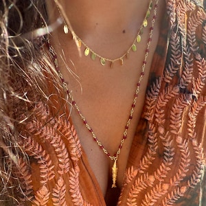 Gold Coins Necklace - Gold Chain Necklace - Gold Coin Pendant Necklace - Coin Necklace - Delicate Gold Jewelry - Gold Charm Necklace