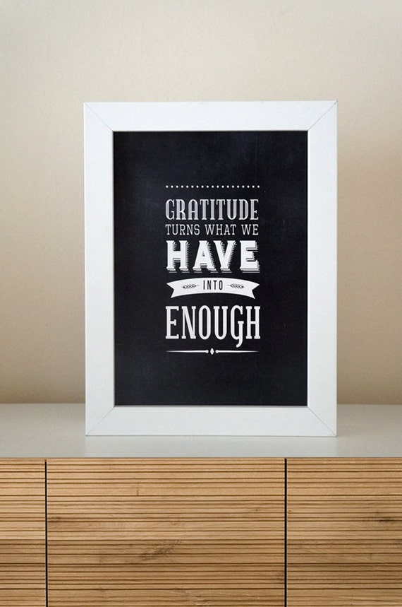 items similar to quote chalkboard print gratitude turns