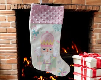 Nutcracker Pink Christmas  Stocking Personalized