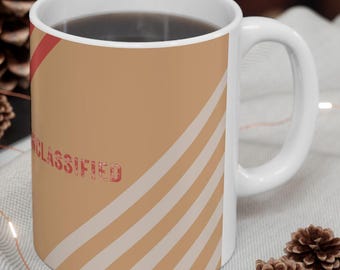 Caneca de café para entusiastas de inteligência, governo, militares ou espiões que lembra um saco de queimadura