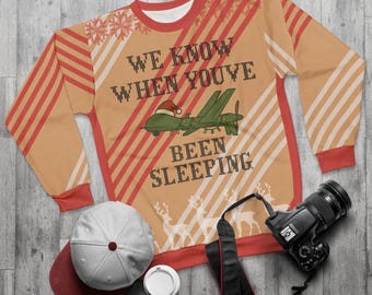 Intelligence Community Ugly Christmas Sweatshirt - We Know When You've Been Sleeping