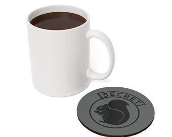 Cork Back Coaster, Secret Squirrel Coaster para entusiastas de inteligência, governo, militares ou espiões
