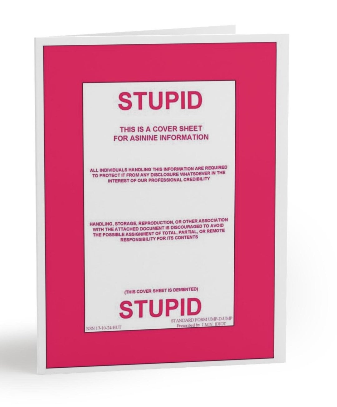 Funny Secret Cover Sheet Greeting Cards, Intelligence Professional Card ...