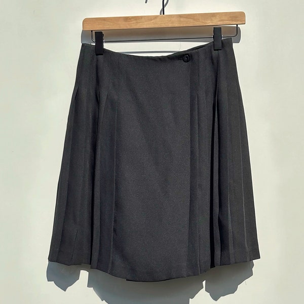 Limited Black Pleated Mini Skirt US 4, 90s Y2K