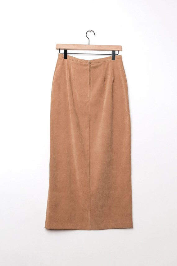 Faux Suede Tan High Waisted Midi Skirt US 8 M/L Y… - image 4