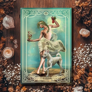 Le fou - impression d'art de tarot | Art du tarot de la mythologie grecque | Art mural ésotérique | Artiste canadien | Impression d'art giclée | Décoration murale cartes de tarot