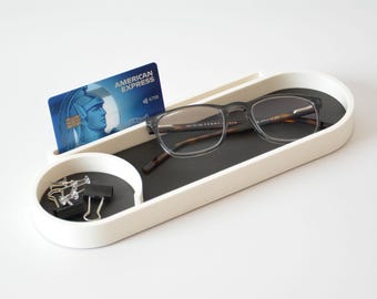 Office Catch-All Tray, Minimalist Desk Organizer for Glasses, Pens, Keys and Small Accessories