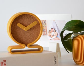 Minimalist Cork Desk Clock, Sustainable Office Decor, Modern Home Gift