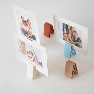 Porta-retratos com clipe, porta-fotos, suporte para fotos pequenas, suporte para Polaroid, suporte para fotos moderno, porta-cartões de visita, porta-números de mesa